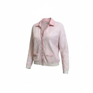 Blue Willi’s Pink w White Sweater Jacket, 100% Cotton